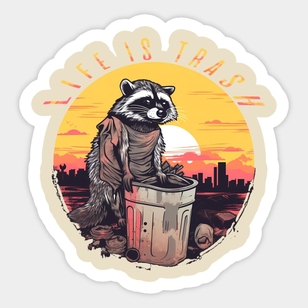 Trash panda, vintage Sticker by NemfisArt